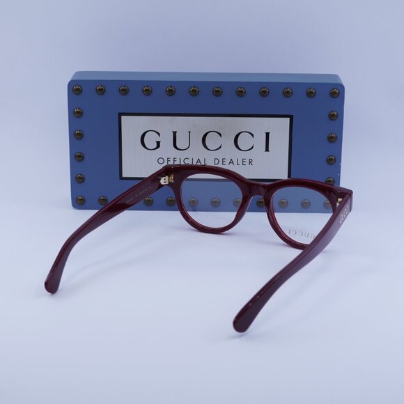 Gucci GG1792O 004 Square Eyeglasses - Burgundy 46mm - Picture 8 of 9